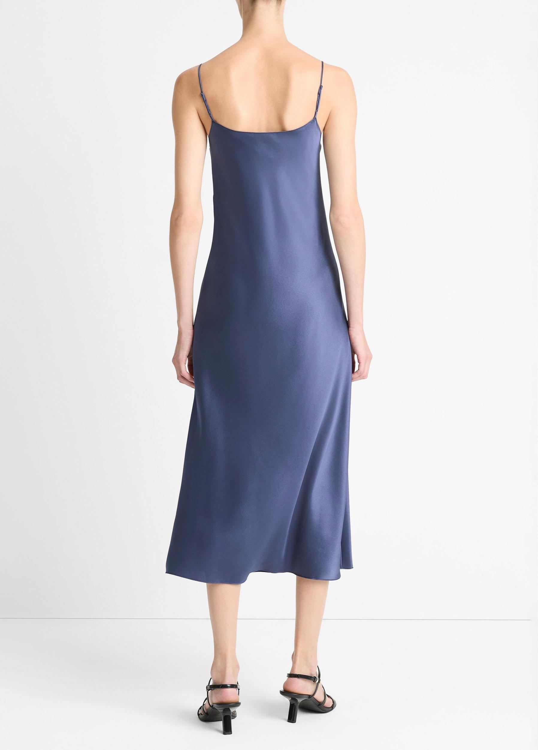 Womens Satin Slip Dress, Dark Peri, Size XXS Vince Product Image