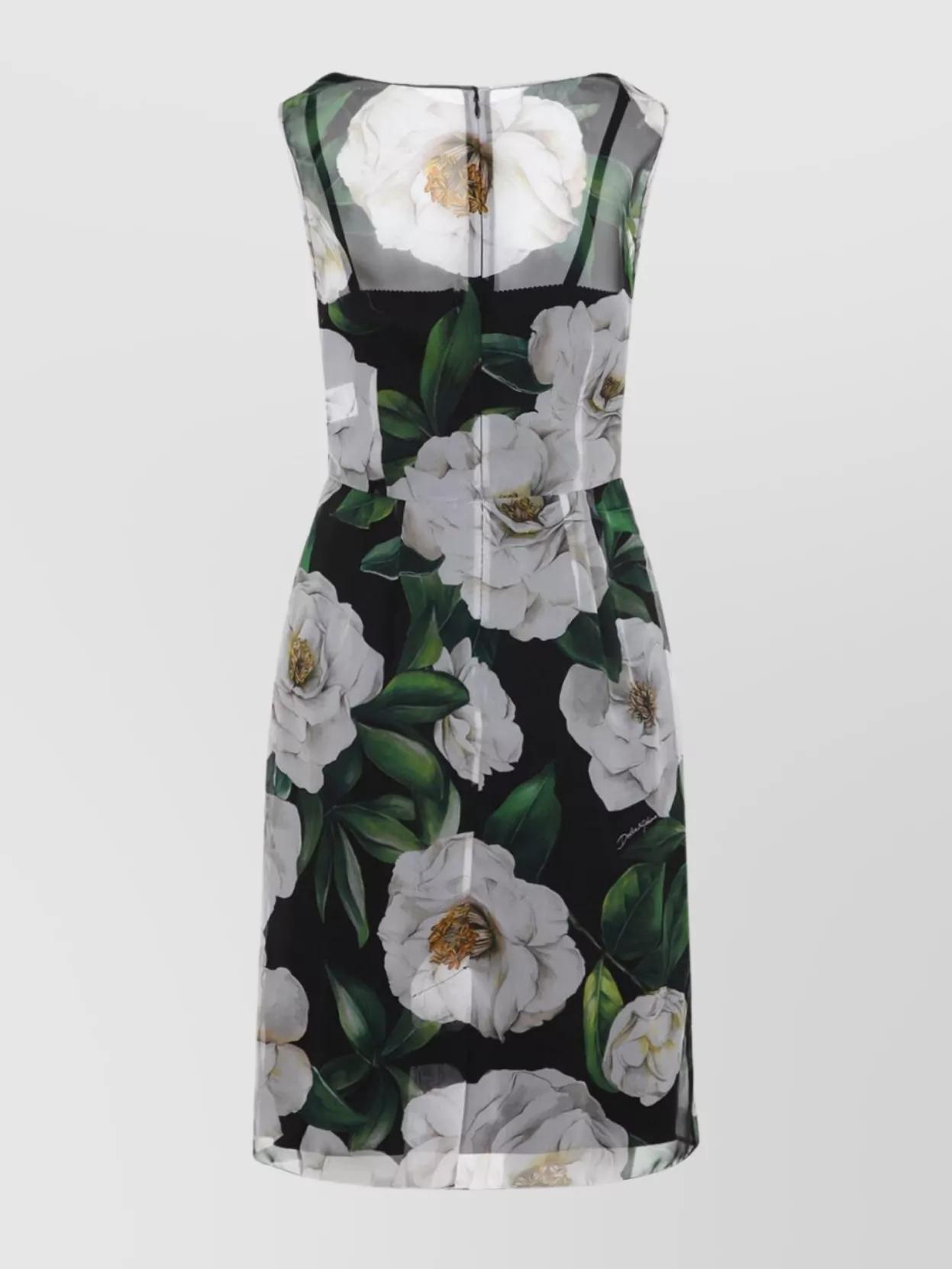 DOLCE & GABBANA Silk Dress With Floral Print Dresses Multicolor In Gardeniafnero Product Image