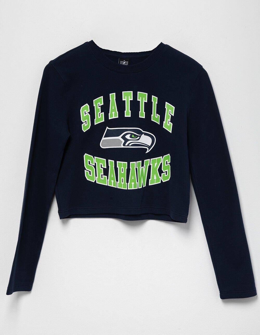 NFL Seattle Seahawks Womens Long Sleeve Baby Tee - NAVY Product Image