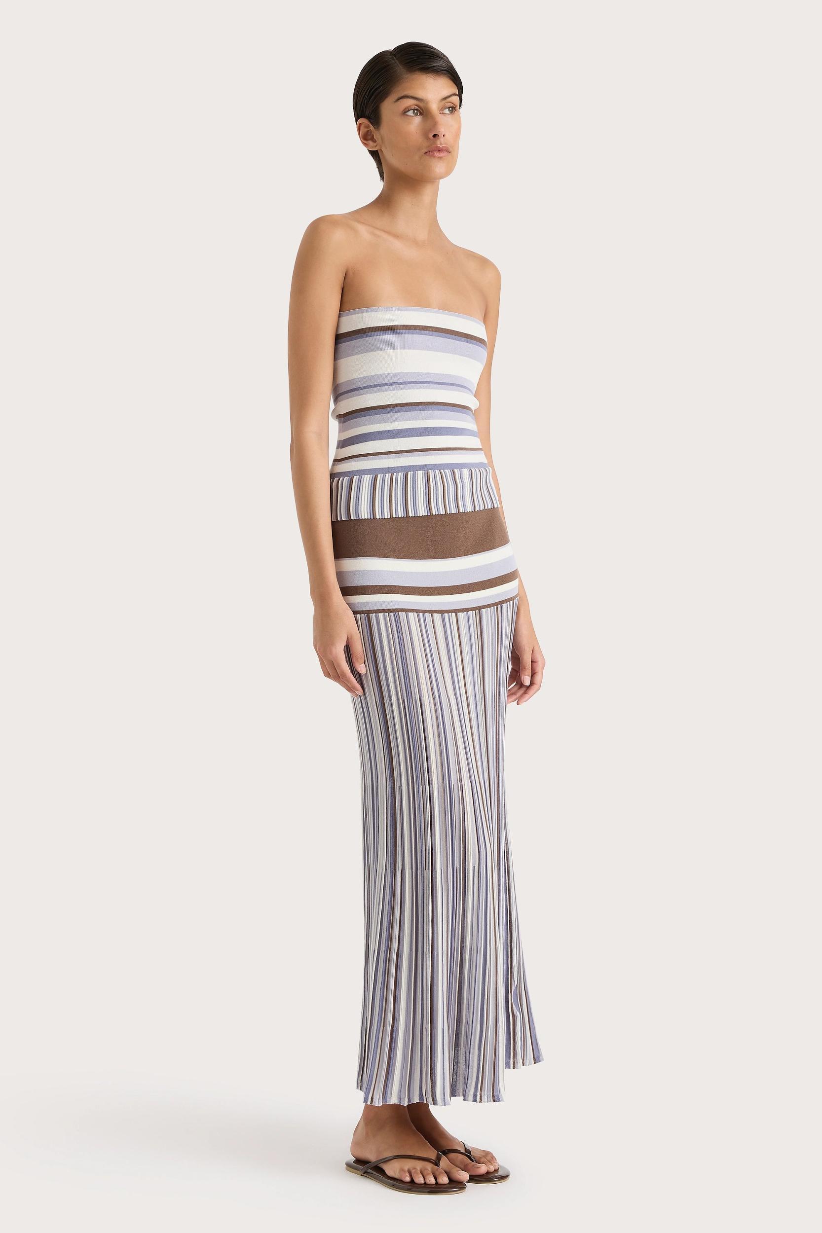 Citara Strapless Top Pale Blue Stripe Product Image