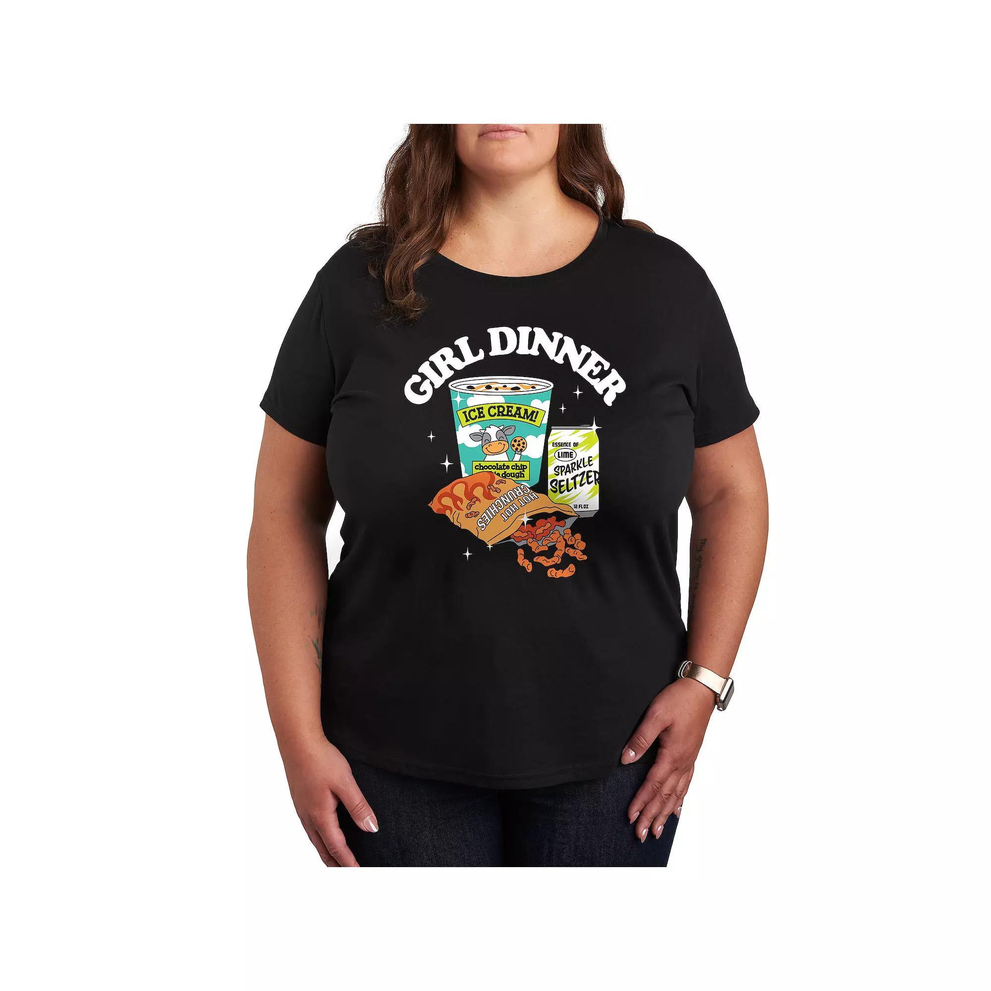 Plus Girl Dinner Junk Food Graphic Tee, Womens Product Image
