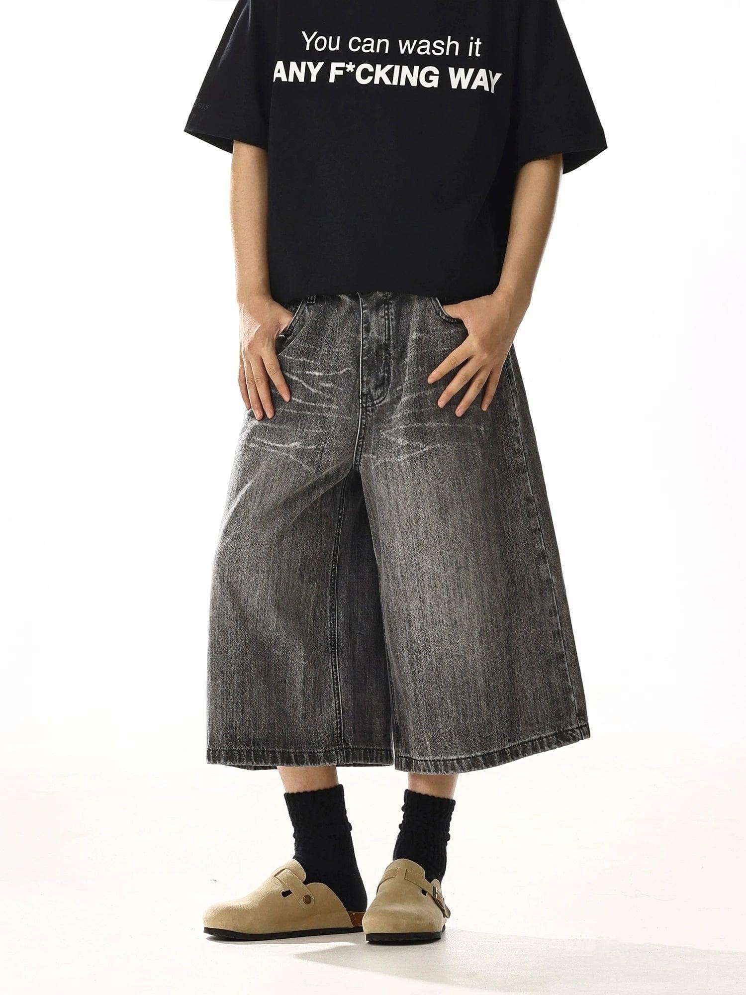 RT No. 13038 WASHED LONG DENIM JEANS Product Image