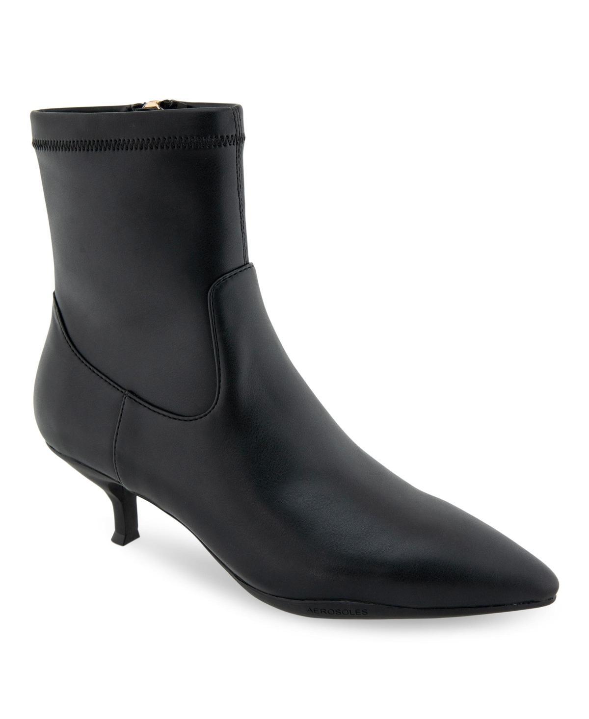 Aerosoles Lasko Women's Kitten Heel Ankle Boots, Size: 9.5, Black Stretch Product Image