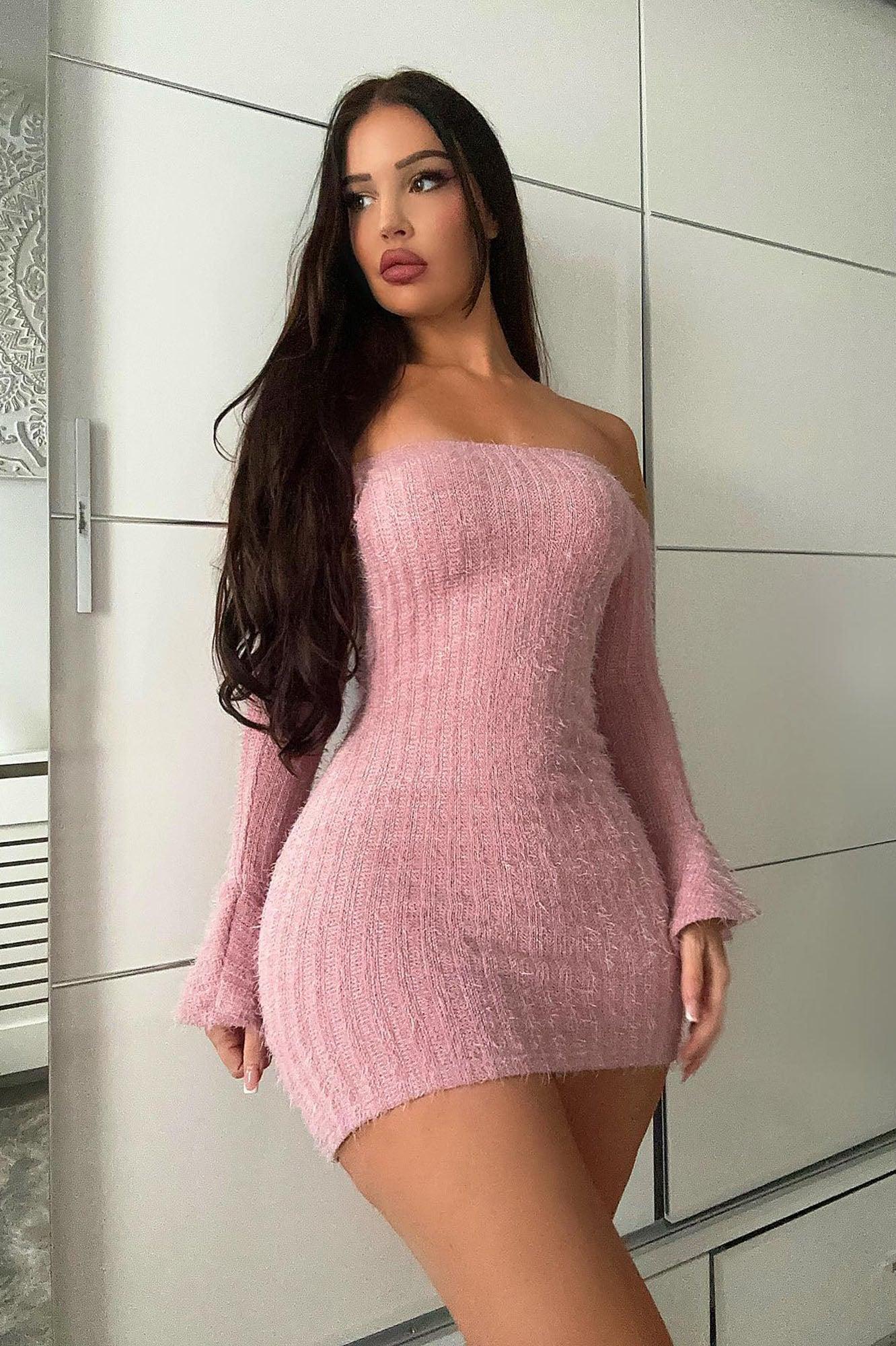 Mile High Sweater Mini Dress - Mauve Product Image