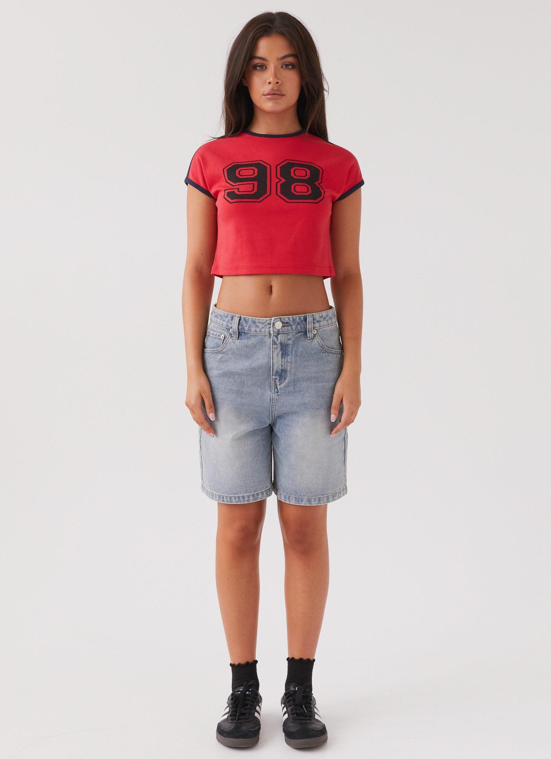 Hunter Denim Jorts - Vintage Wash Blue Product Image
