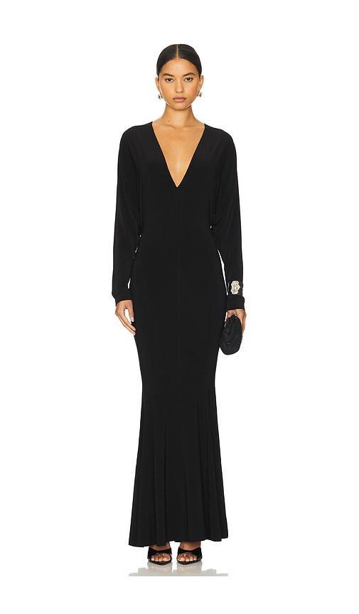 Dolman V Neck Fishtail Gown Norma Kamali Product Image