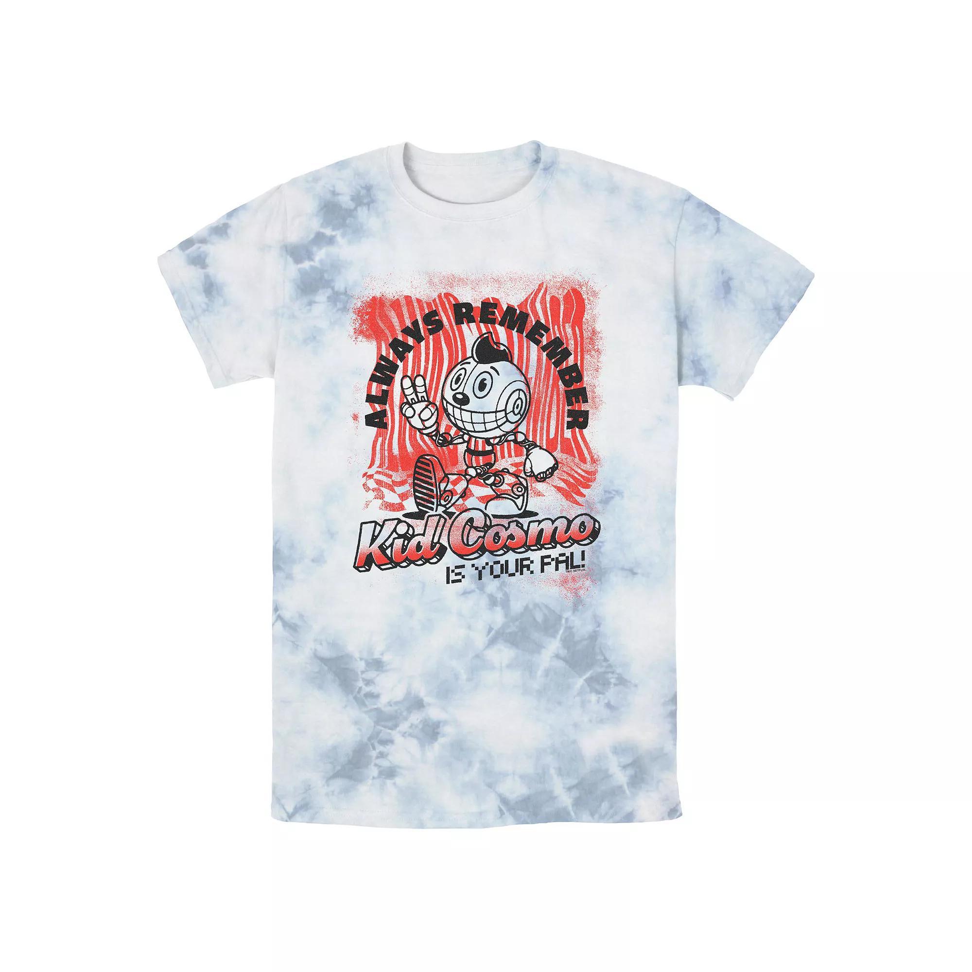Men's The Electric State Kid Cosmo Is Your Pal Street Art Bombard Wash Graphic Tee, Size: Large, White Blue Product Image