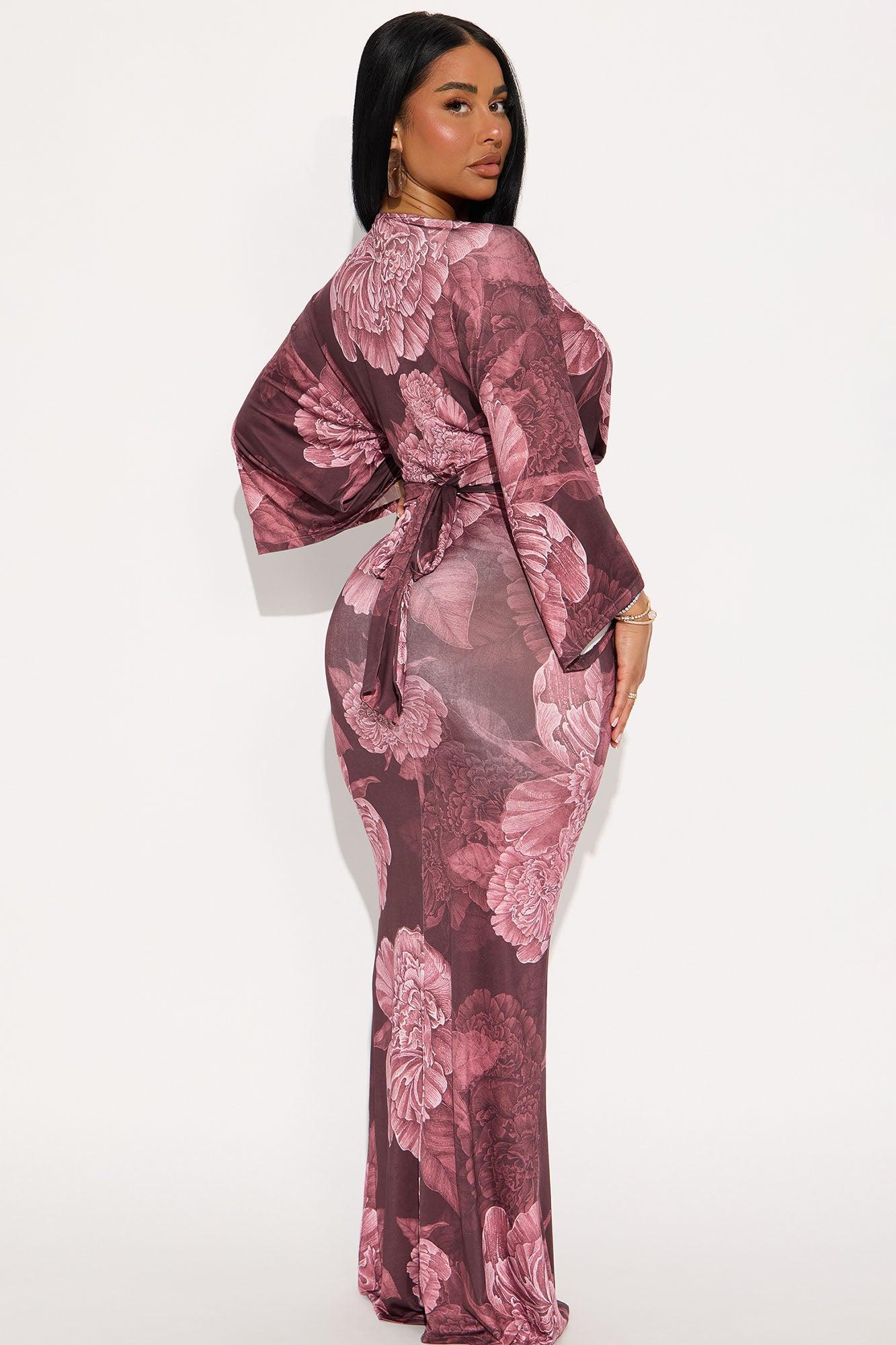 Maisie Floral Maxi Dress - Mauve/combo Product Image