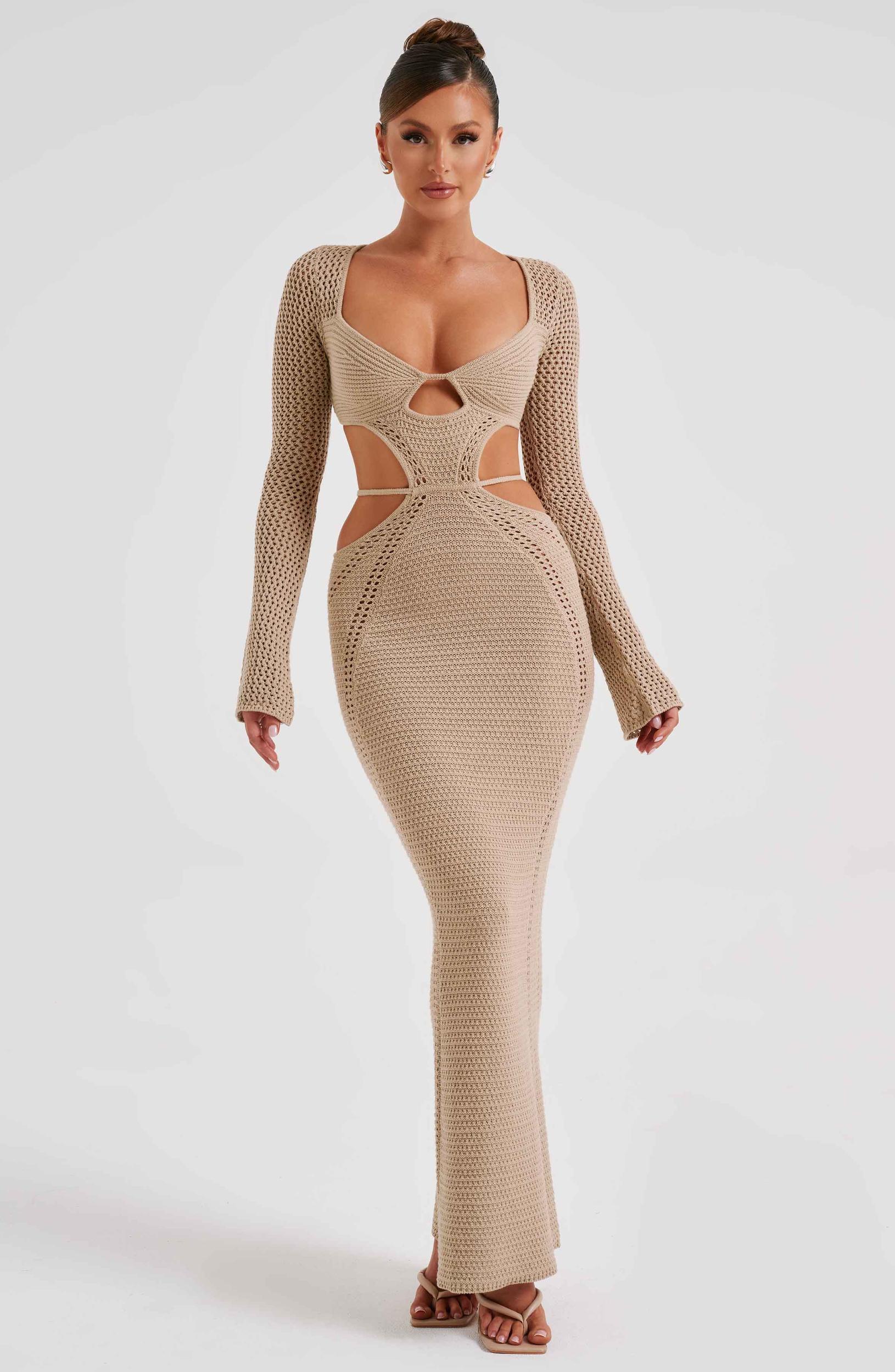Nadine Maxi Dress - Beige Product Image