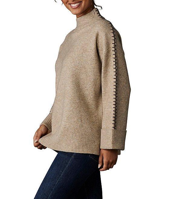 The Normal Brand Whipstitch Stretch Knit Wool Blend Mock Neck Sweater Product Image