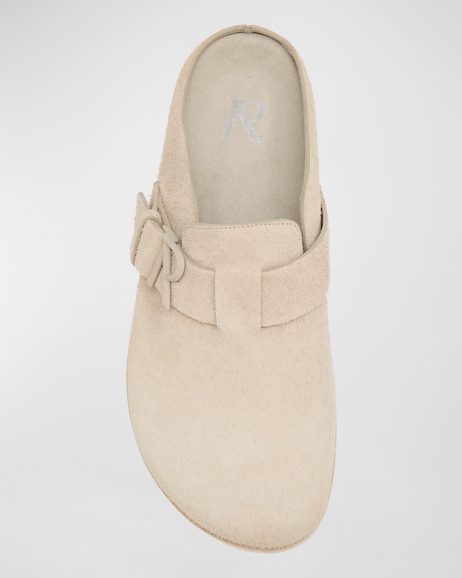 Men's Initial Buckle Suede Mules Product Image