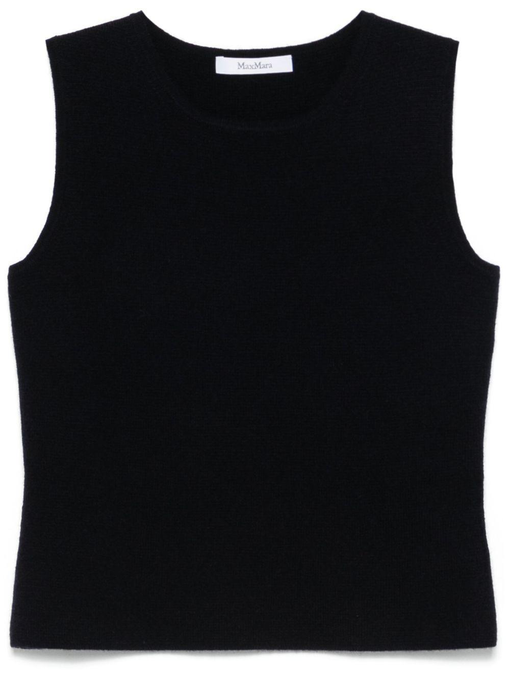 MAX MARA Crewneck Sleeveless Top In Blue Product Image