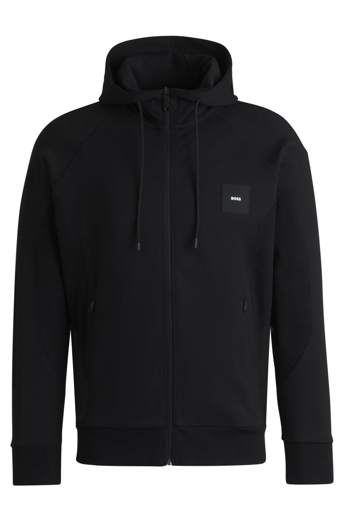 Zip-up hoodie with logo patch Product Image