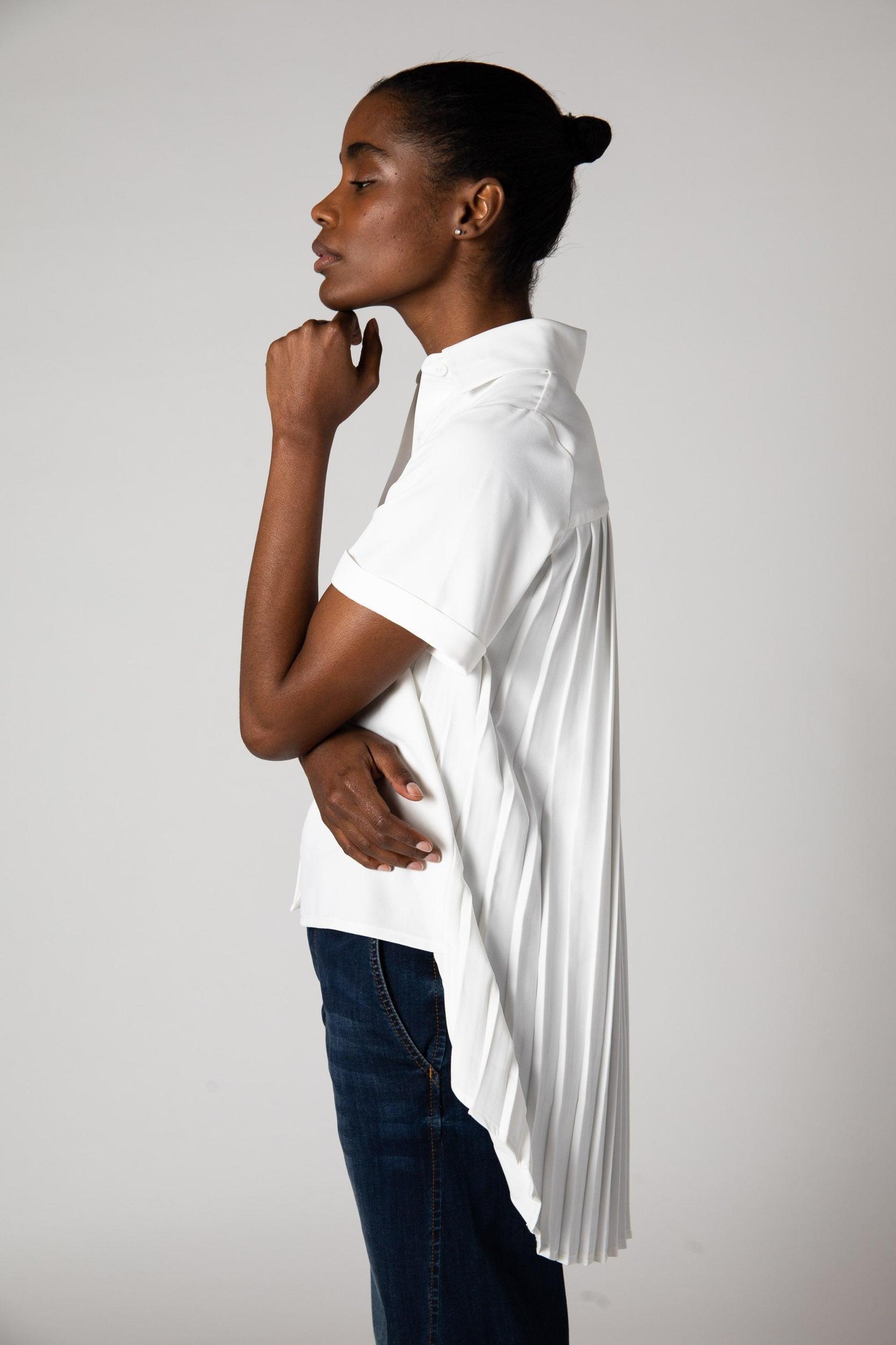 Look In The Back Pleated Blouse Product Image