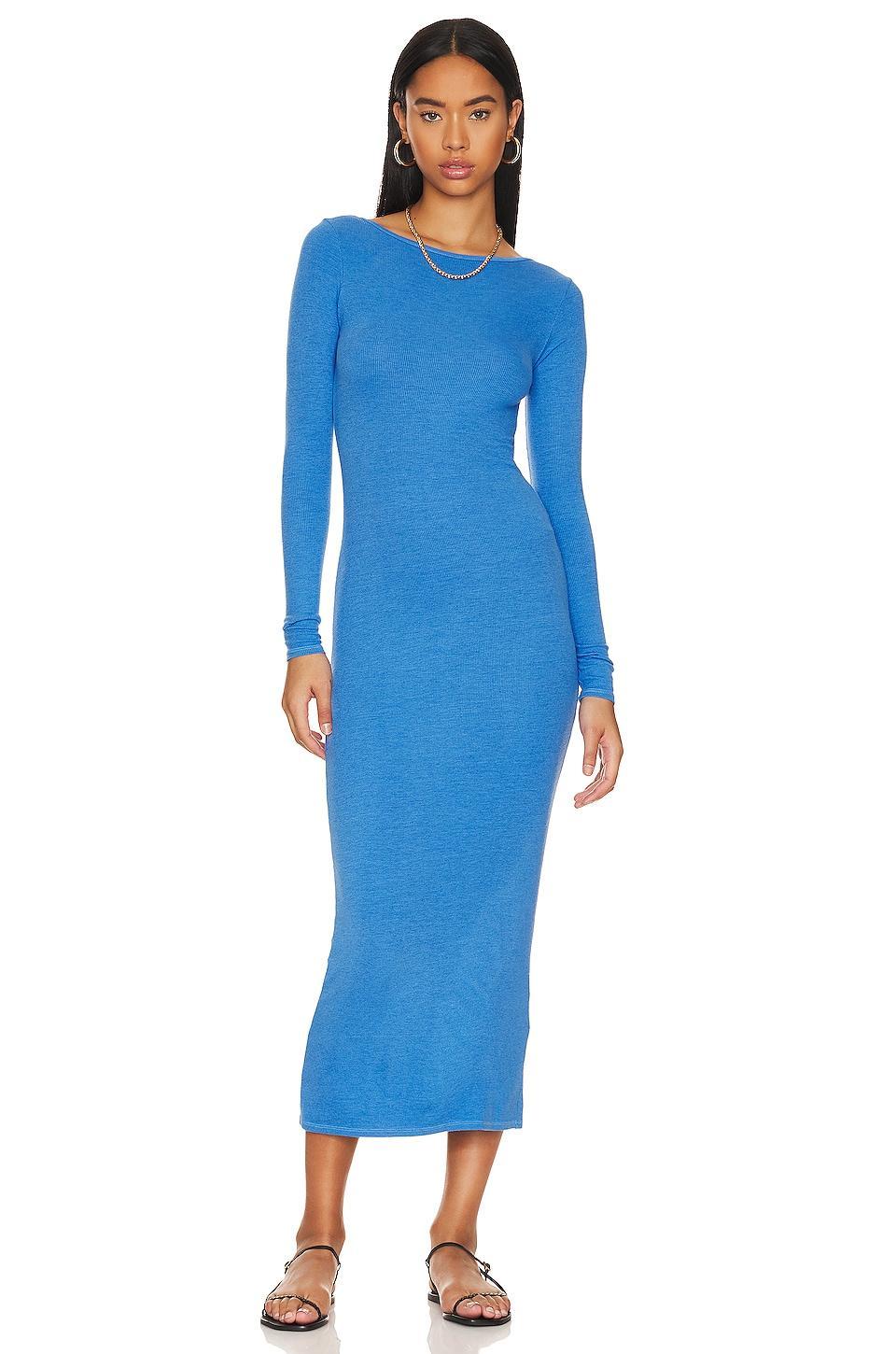 Knit Long Sleeve Scoopback Dress Enza Costa Product Image