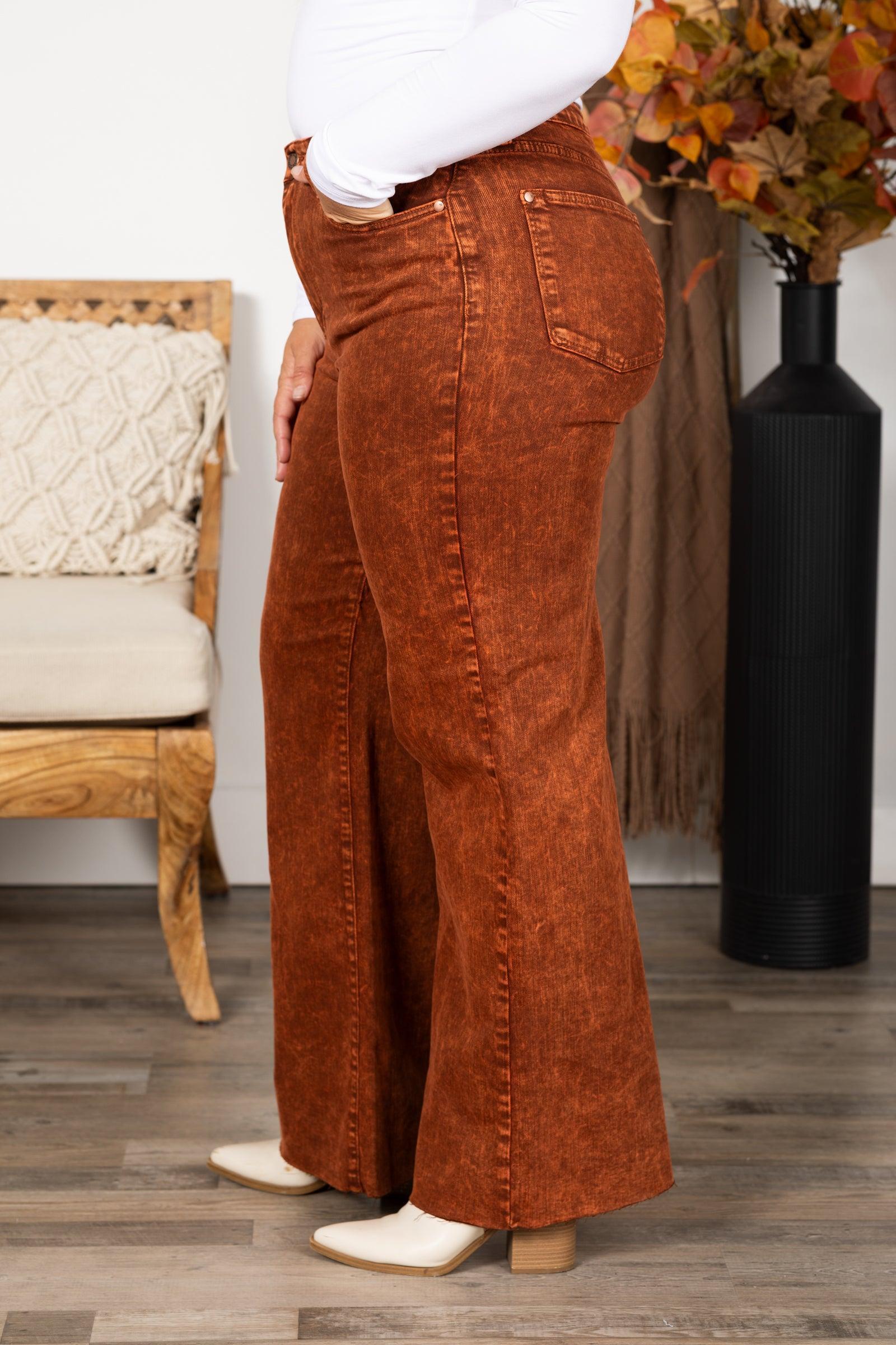 Judy Blue Burnt Orange Garment Dyed Jeans Product Image