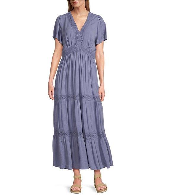 Nurture Short Sleeve V-Neck Maxi Dress Product Image