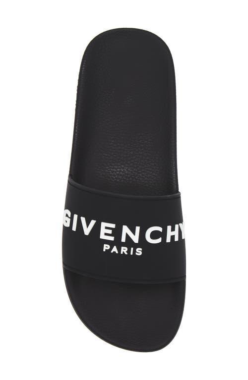 Black Logo-Print Pool Slides Product Image