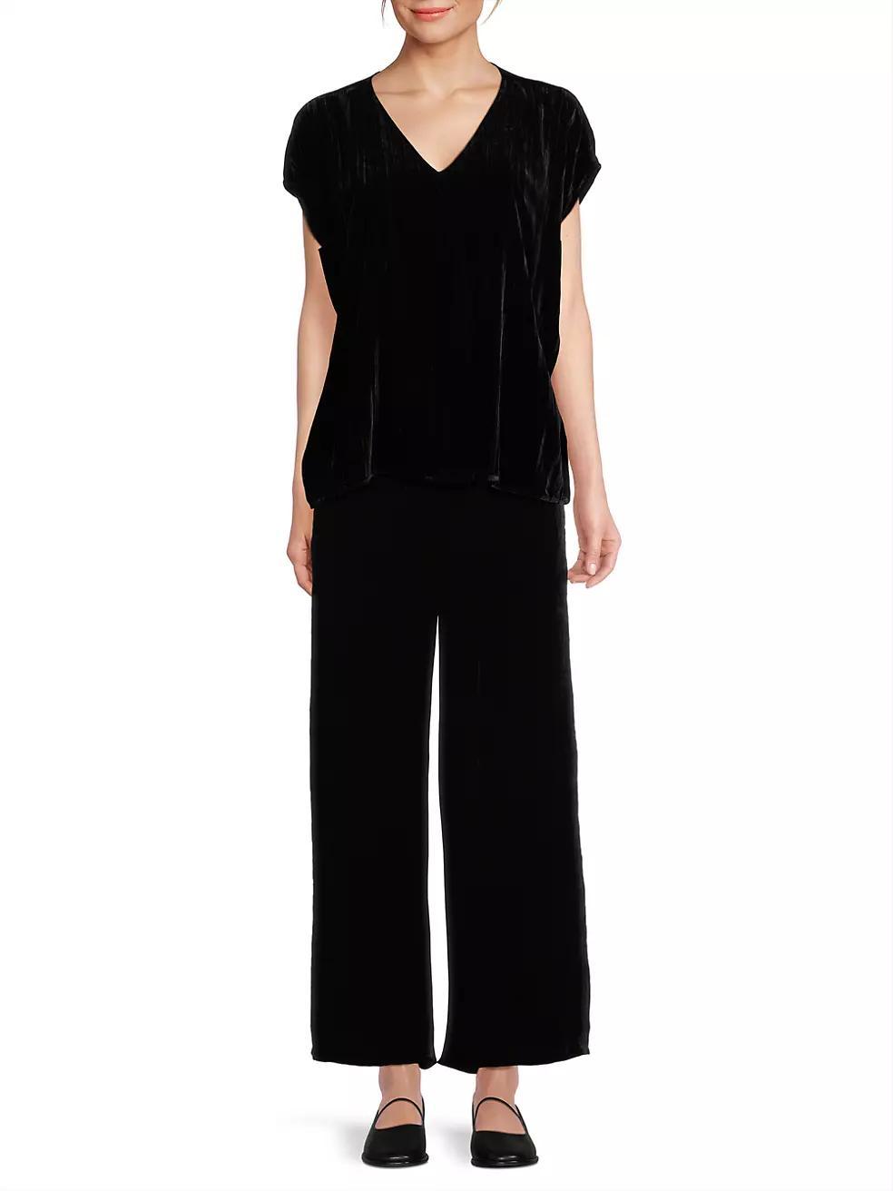 Silk-Blend V-Neck T-Shirt Product Image