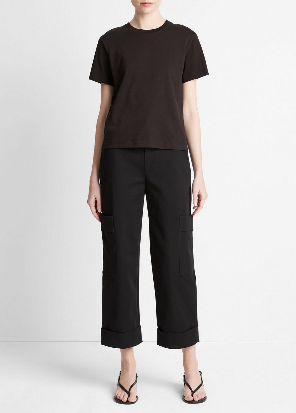 Womens Pima Cotton Crew Neck T-Shirt, Sky Powder, Size XXS Vince Product Image