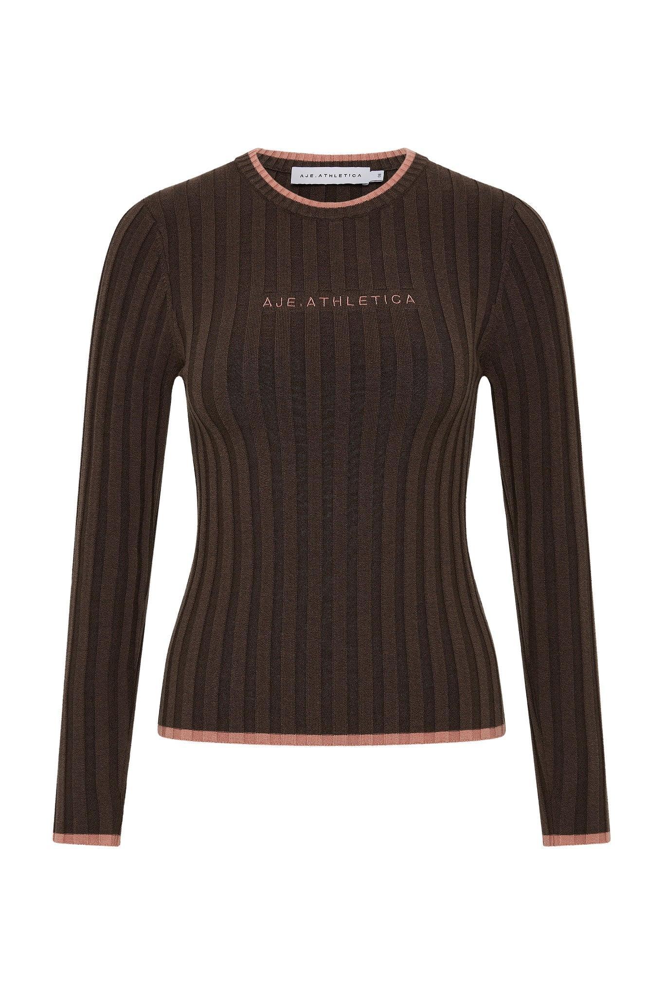 Long Sleeve Rib Knit Top 438 Product Image
