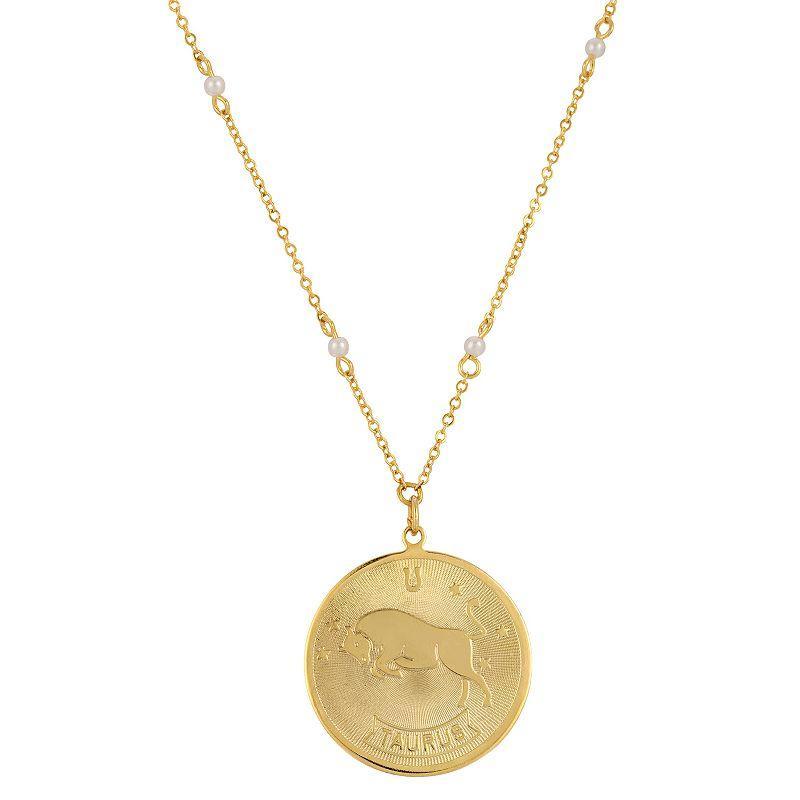 1928 Gold-tone Sagittarius Pendant Necklace, Womens, July Product Image