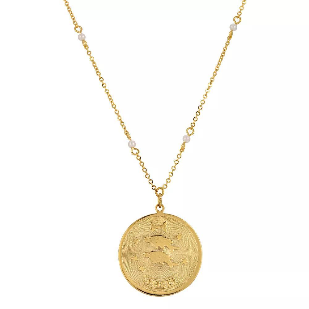 1928 Gold-tone Sagittarius Pendant Necklace, Womens, July Product Image