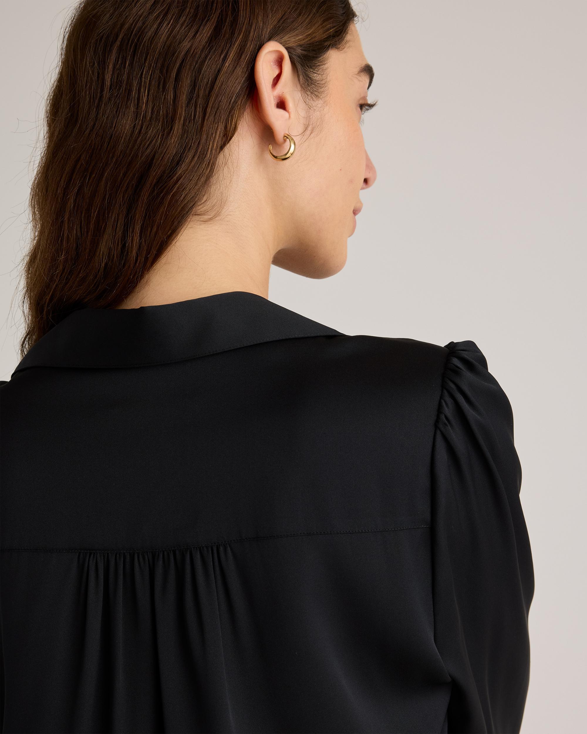 Quince | Women's Washable Stretch Silk Split Neck Blouse Size XS, Mulberry Silk Product Image