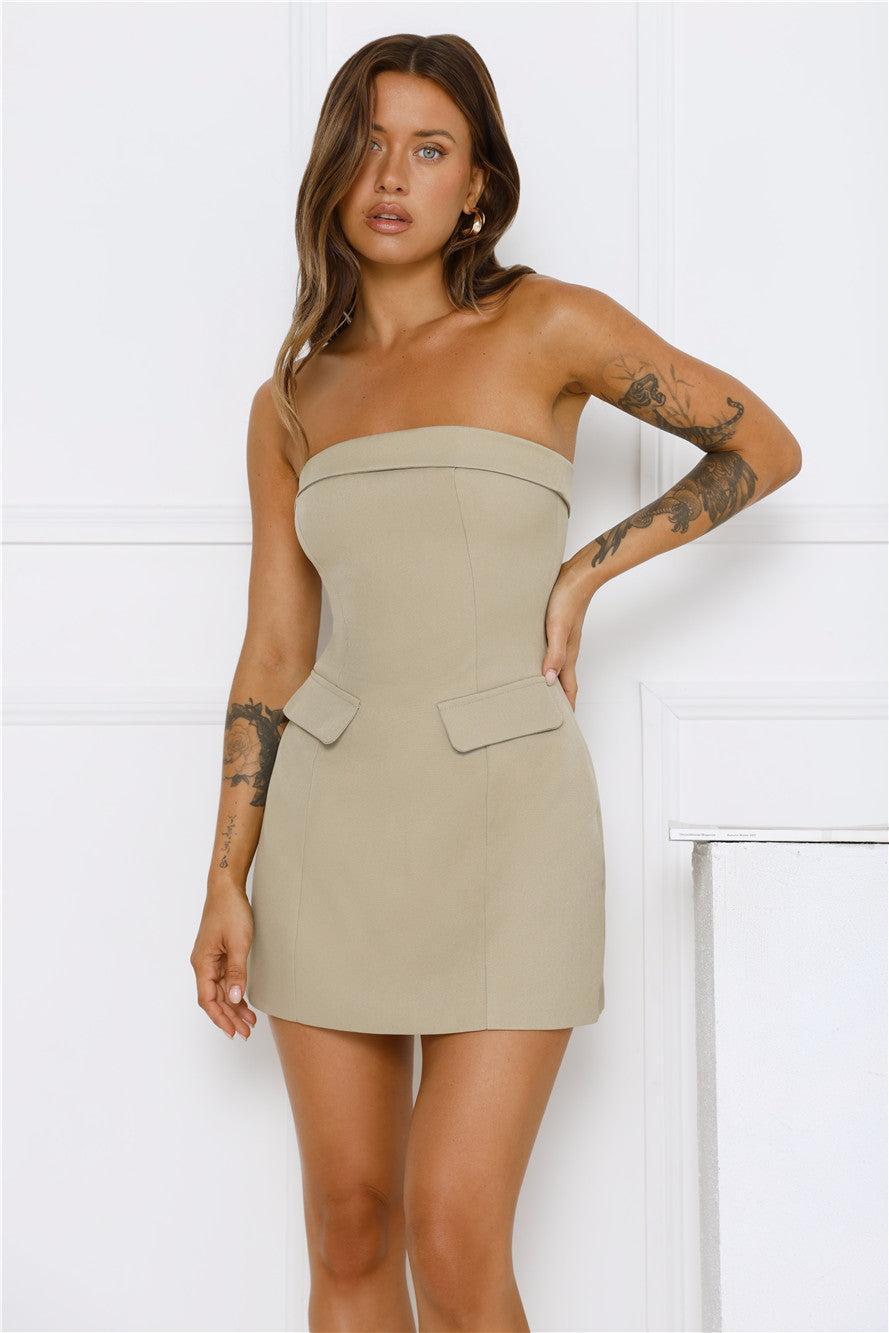 Chic Agenda Strapless Mini Dress Sage Product Image