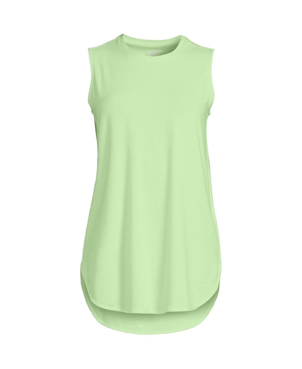 Petite Lands' End Power Performance Tunic Tank Top, Women's, Size: Medium Petite, Black Pinstripe Product Image