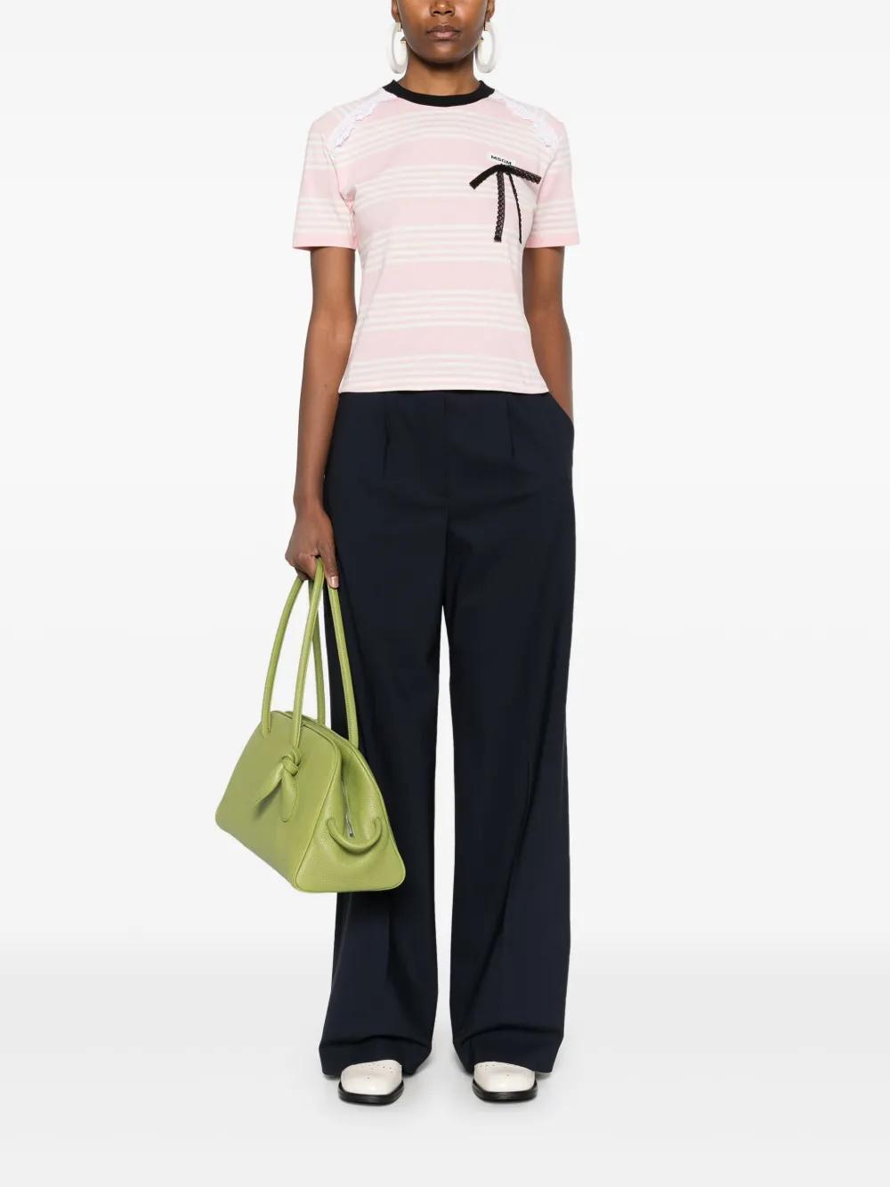 MSGM Striped T-shirt In Pink Product Image