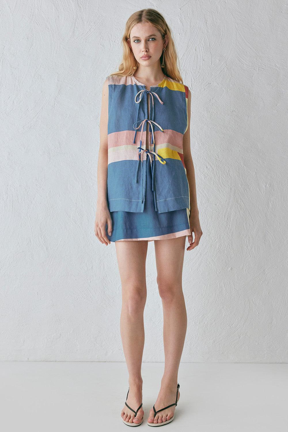 Elka Linen Mini Skirt Sia Product Image