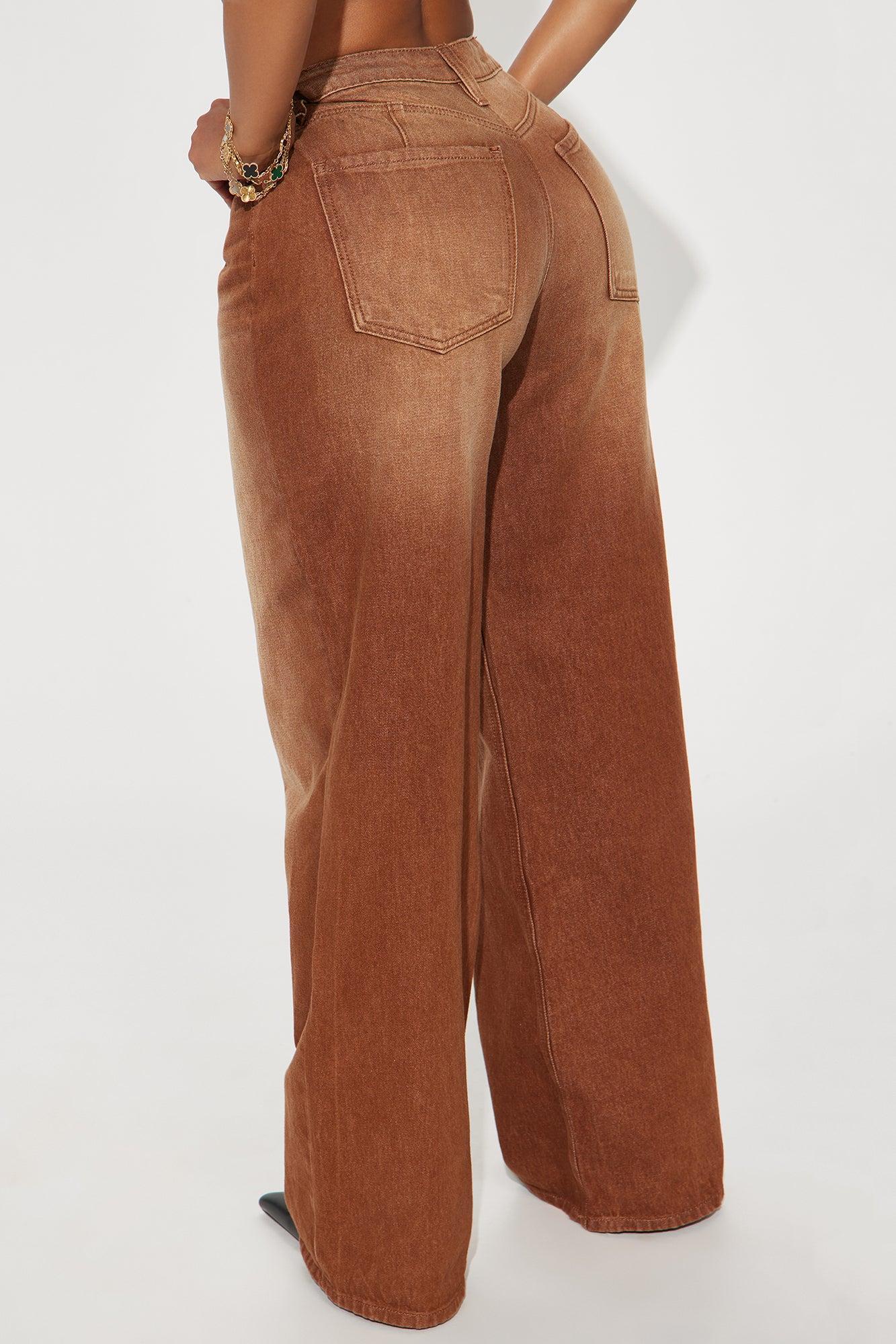 Amber Tinted 90's Baggy Jeans - Brown Product Image
