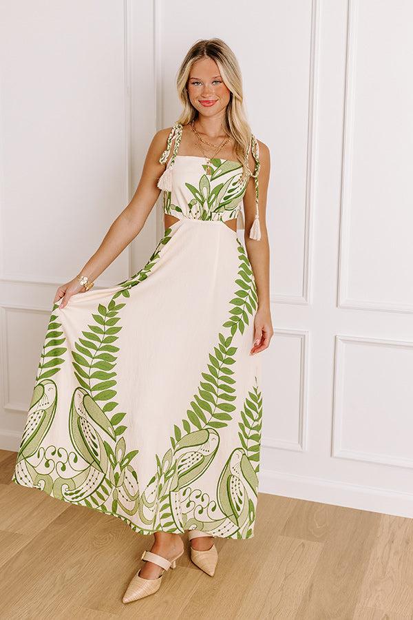 Tropical Bliss Cut Out Midi Dress Product Image