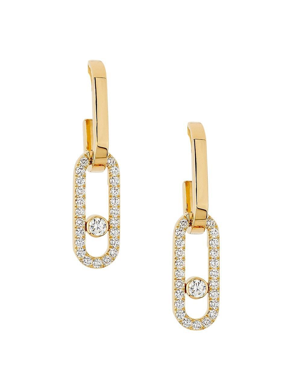 Womens Move Link 18K Yellow Gold & 0.88 TCW Diamond Drop Earrings Product Image