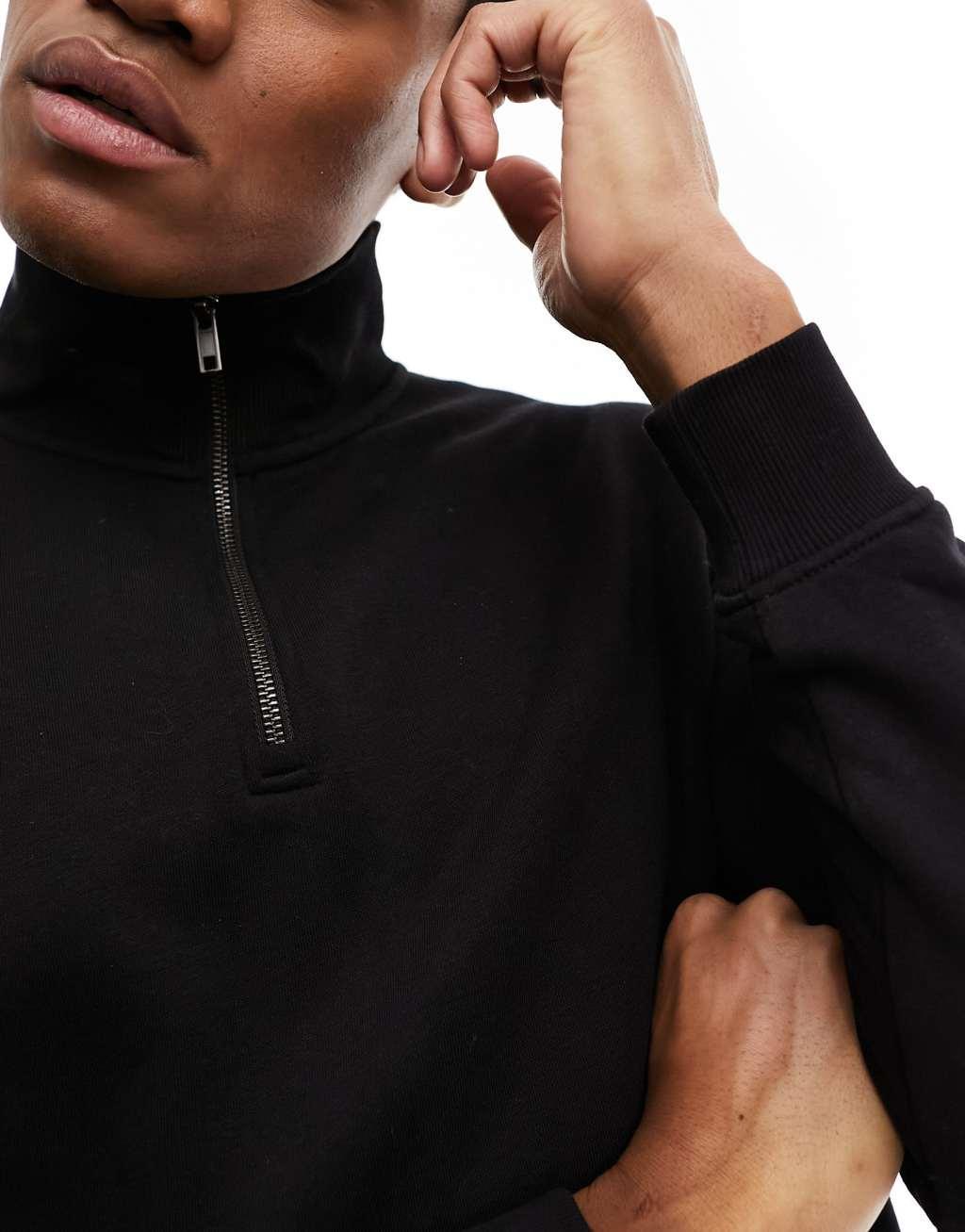 Jack & Jones relaxed fit quarter zip sweatshirt Product Image