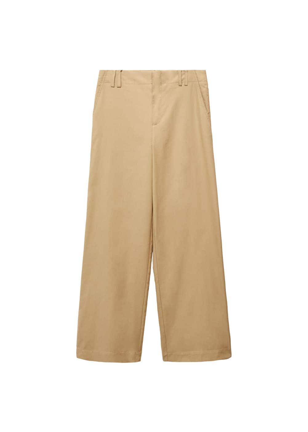 Wideleg lyocell trousers - Women | MANGO USA Product Image