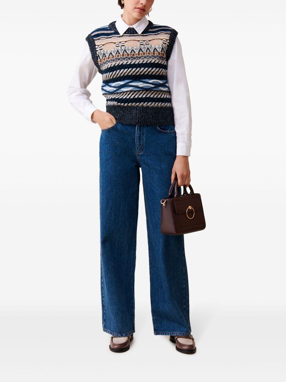 crew-neck intarsia-knitted vest Product Image