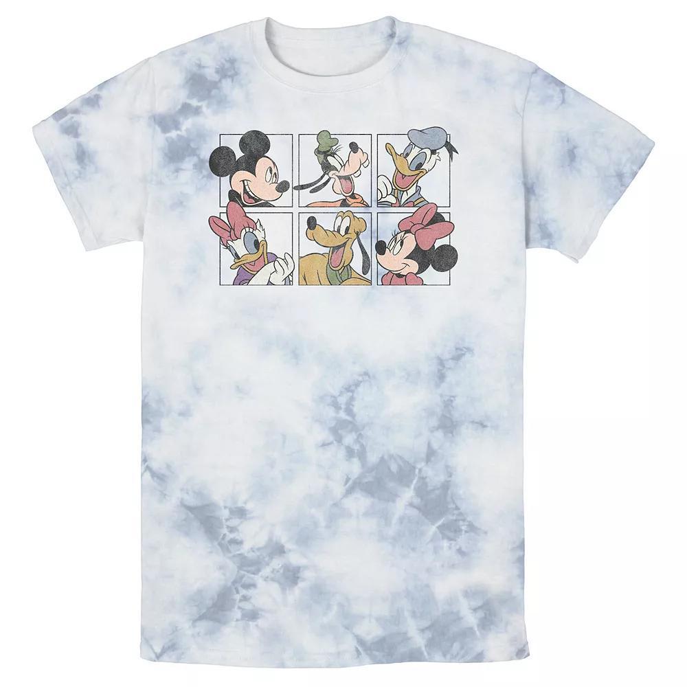 Men's Disney Mickey & Friends Classic Group Box Up Wash Tee, Size: Medium, White Blue Product Image