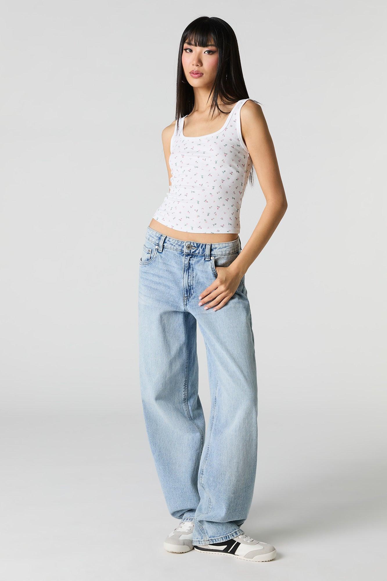 Ribbed Square Neck Tank Female Product Image