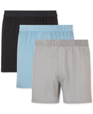 Hanes Originals Ultimate 3-Pack Men's SuperSoft Knit Boxers, Size: Large, Assorted Product Image
