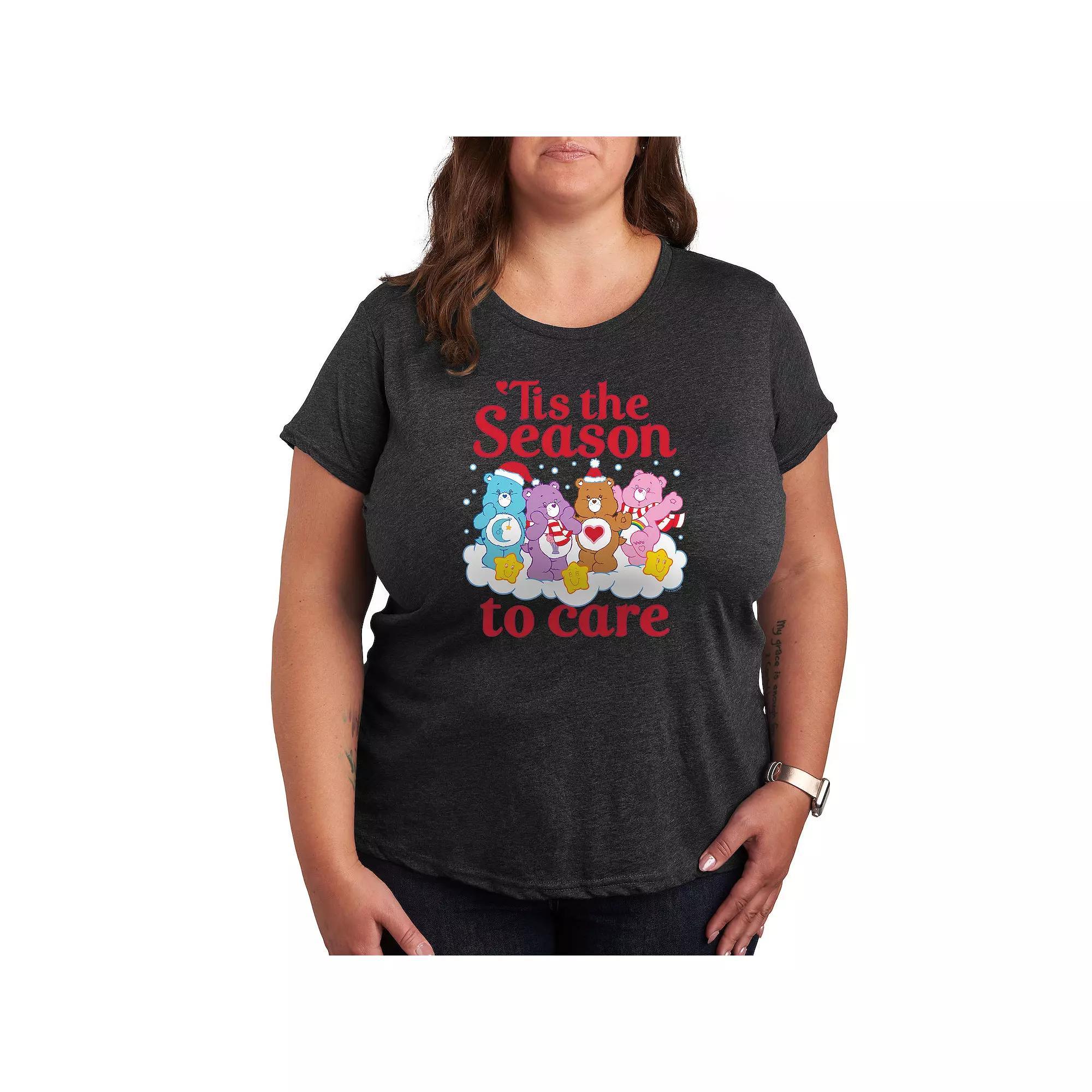 Plus Care Bears Season To Care Graphic Tee, Women's, Size: 3XL, Grey Green Product Image