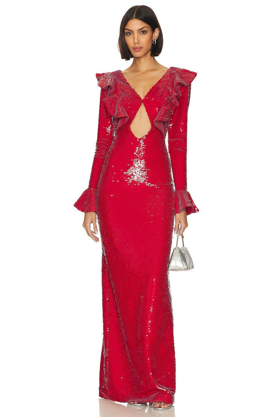 Sequin Cutout Maxi Dress PatBO Product Image