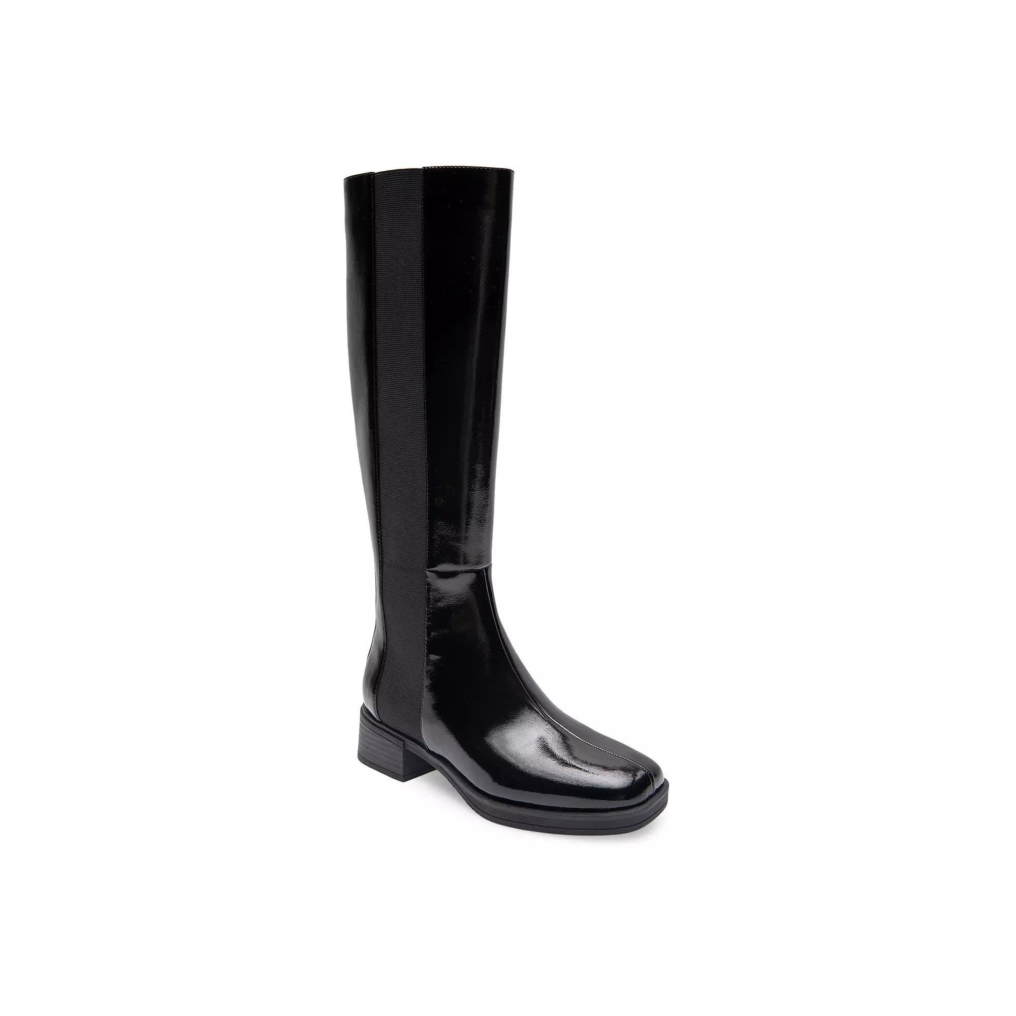 Aerosoles Daria Women's Knee-High Equestrian Boots, Size: 10, Black Patent Crinkled Product Image