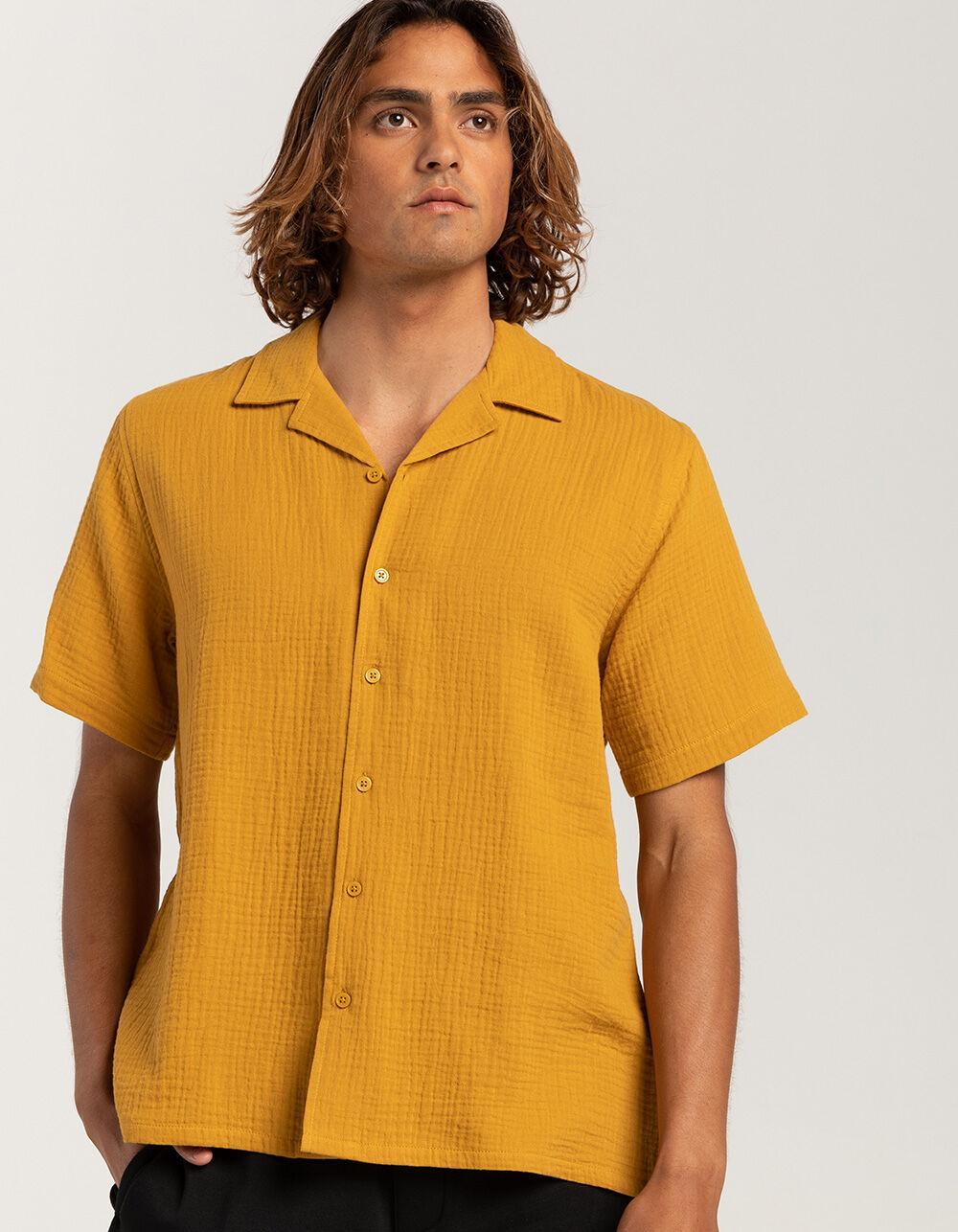 RSQ Mens Gauze Camp Shirt - GOLD Product Image