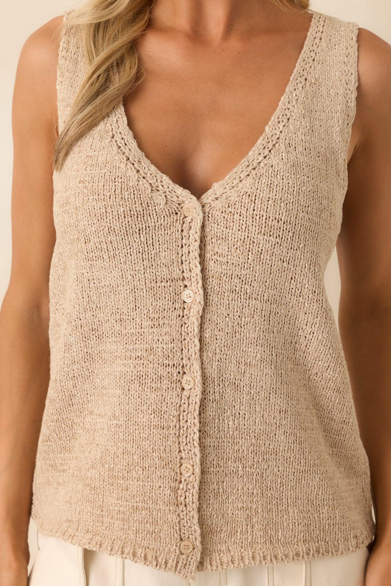 Z Supply Taupe Knit Mage Sweater Vest Product Image
