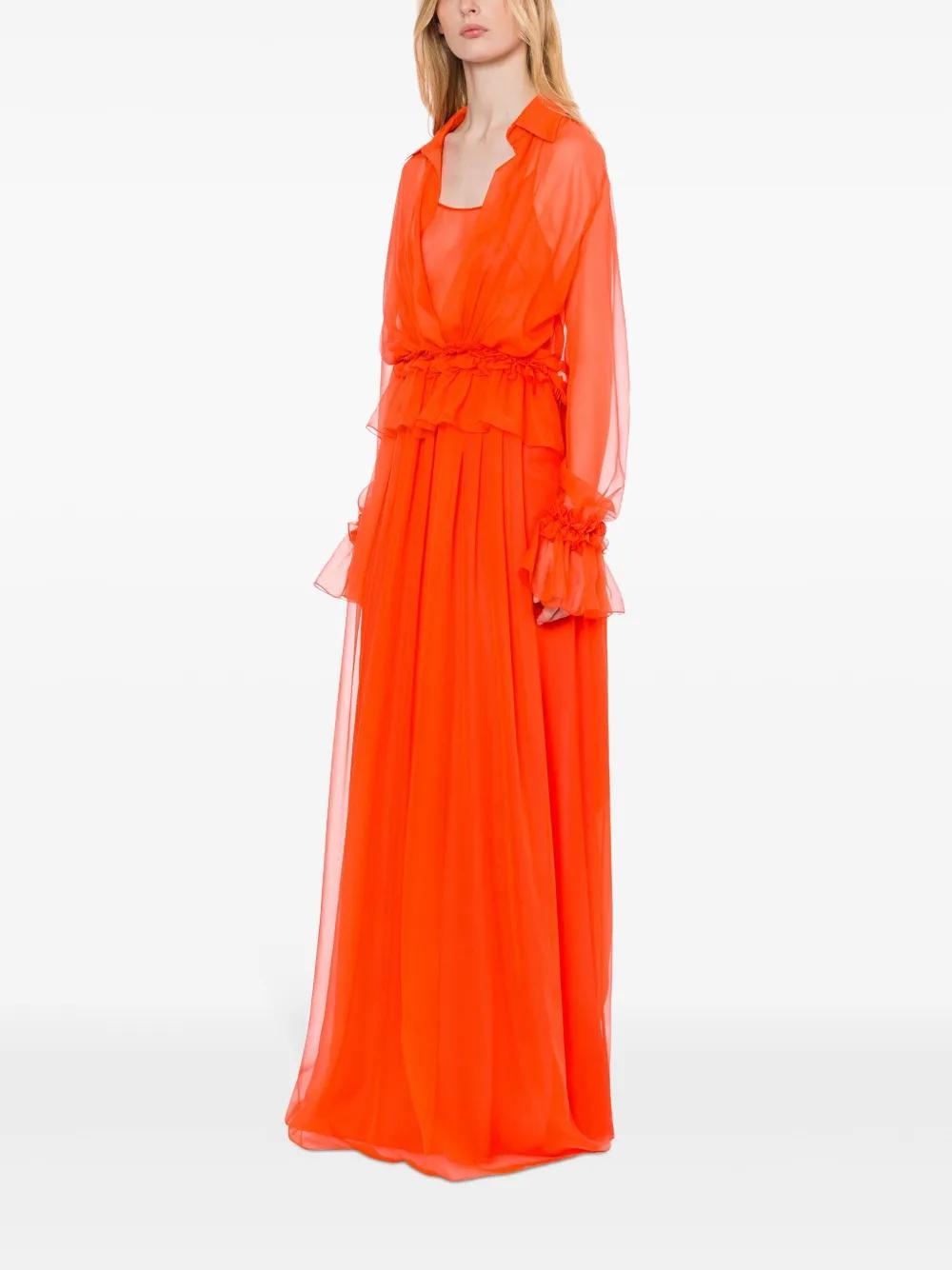 ALBERTA FERRETTI Ruffle-detailed Maxi Dress In Red Product Image