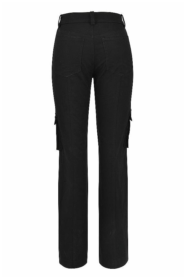 Breanna Black Lace Up Cargo Trousers Product Image