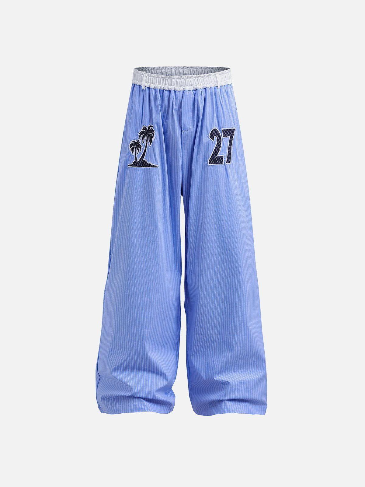 Aelfric Eden Stripe Embroidery Baggy Pants Product Image