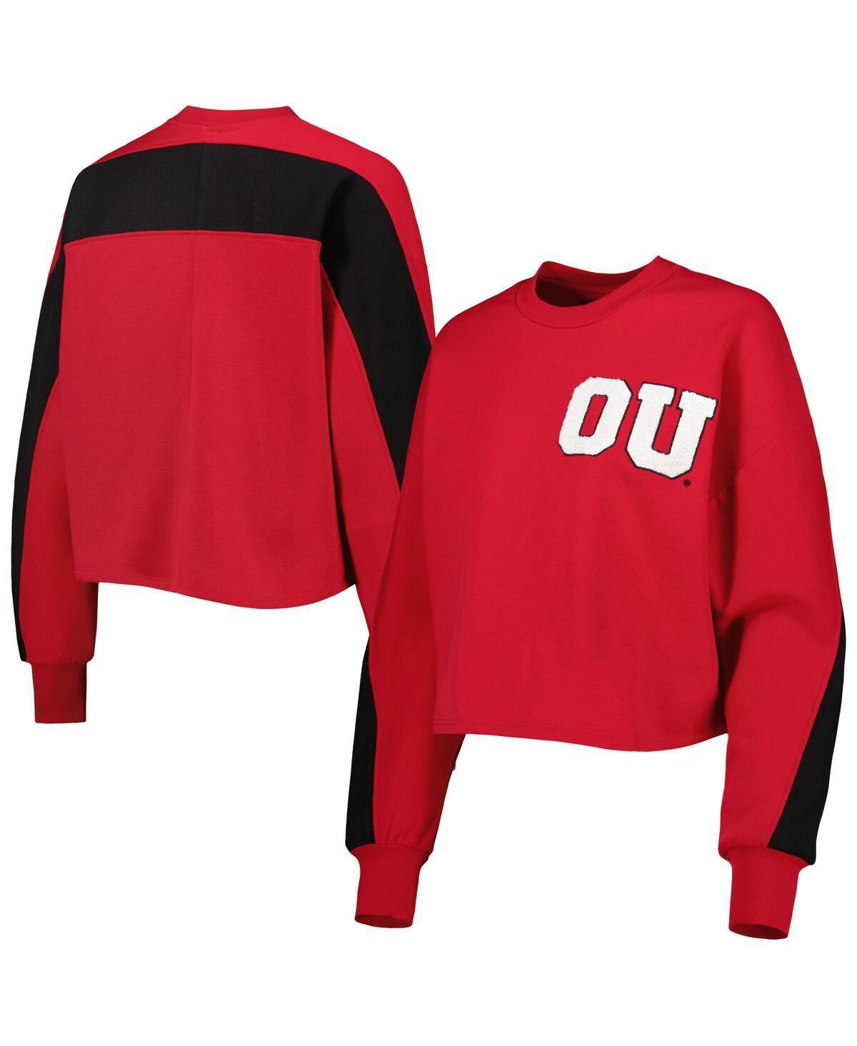 Women's Gameday Couture Crimson Oklahoma Sooners Back To Reality Colorblock Pullover Sweatshirt, Size: Large, Red Product Image